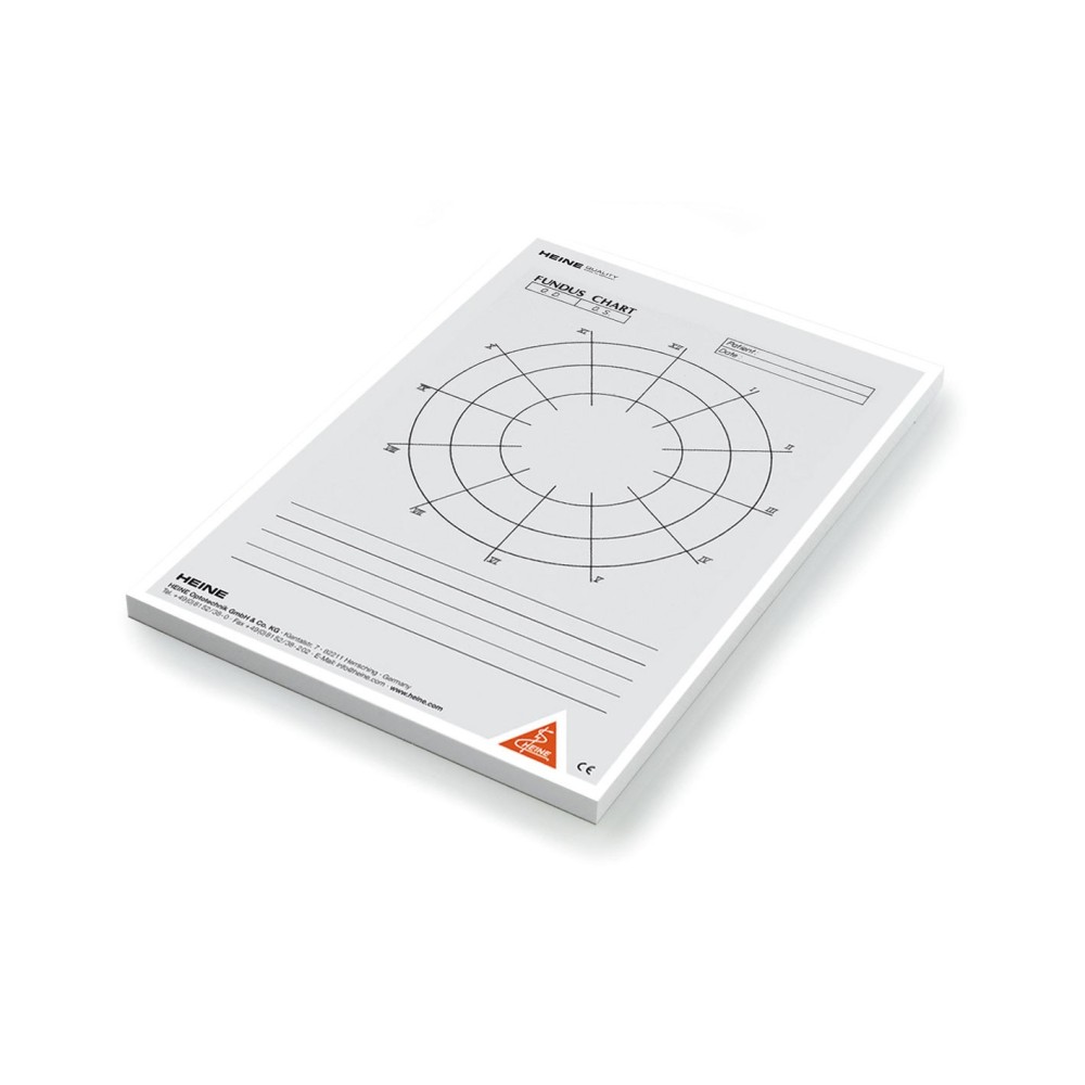 Fundus charts for HEINE indirect ophthalmoscopes