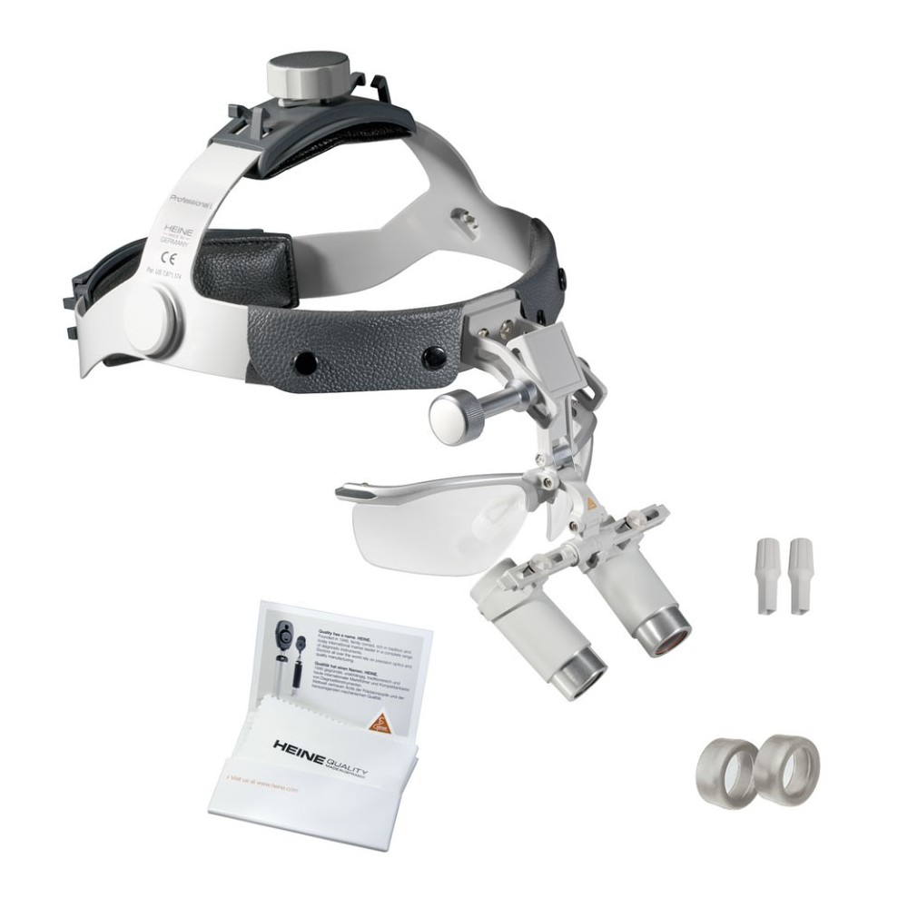 HEINE HRP loupes on Professional L headband with S-GUARD