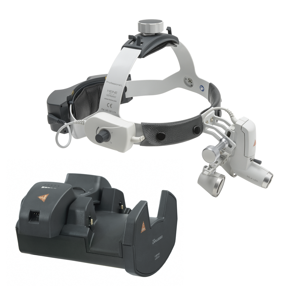 HEINE ML4 LED UNPLUGGED Kit with HR 2.5x loupes and wall charger