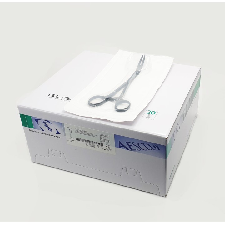 Aesculap SUSI Sponge-/Dressing Forceps, curved, 200 mm, sterile, disposable