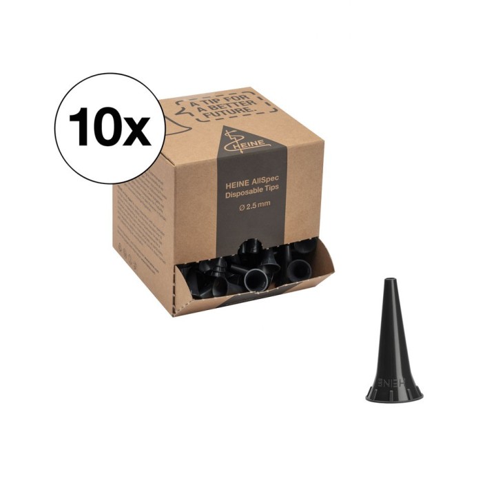 HEINE AllSpec disposable tips case of 10 dispenser packs of 250 tips, Ø 2.5 mm (infants)