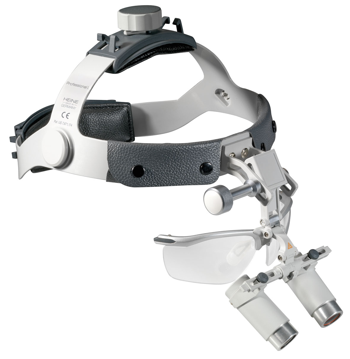 HEINE HRP loupes on Professional L headband with S-GUARD